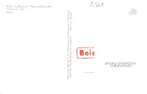 AK / Ansichtskarte Hoefen_Pommelsbrunn Panorama Luftkurort Fraenkische Alb Belegmuster Hoefen Pommelsbrunn