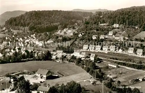 AK / Ansichtskarte Vorra_Pegnitz Panorama Pegnitztal Fraenkische Alb Belegmuster Vorra Pegnitz