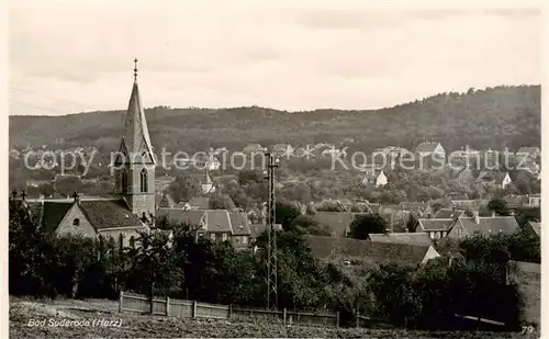 AK / Ansichtskarte Bad_Suderode Ortsansicht mit Kirche Bad_Suderode