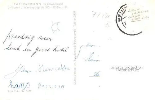 AK / Ansichtskarte Baiersbronn_Schwarzwald Panorama Luftkurort und Wintersportplatz Baiersbronn Schwarzwald