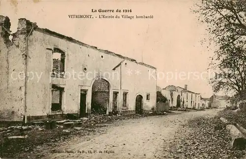 AK / Ansichtskarte  Vitrimont Entree du Village bombarde Vitrimont