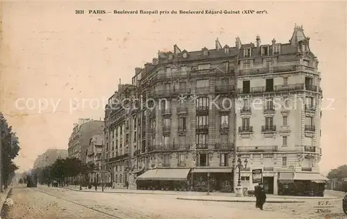 AK / Ansichtskarte  Paris_75 Boulevard Raspail pris du Boulevard Edgard Quinet 