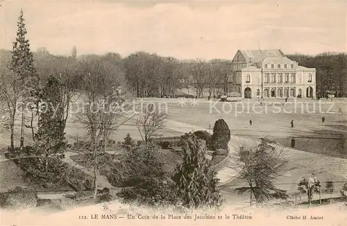 AK / Ansichtskarte  Le_Mans_Sarthe Un Coin de la Place des Jacobins et le Theatre Le_Mans_Sarthe