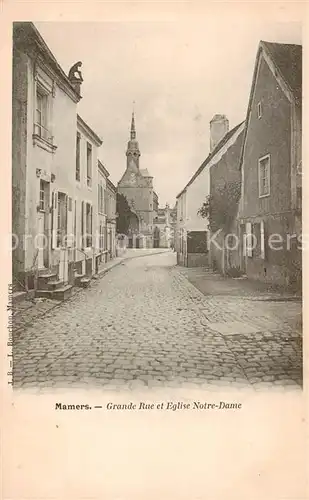 AK / Ansichtskarte  Mamers_72_Sarthe Grande Rue et Eglise Notre Dame 