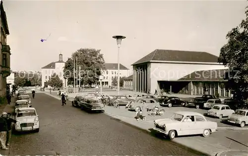 AK / Ansichtskarte  Ansbach_Mittelfranken Bahnhof und Post Ansbach Mittelfranken