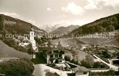 AK / Ansichtskarte  Ramsau__Berchtesgaden Panorama mit Kirche 