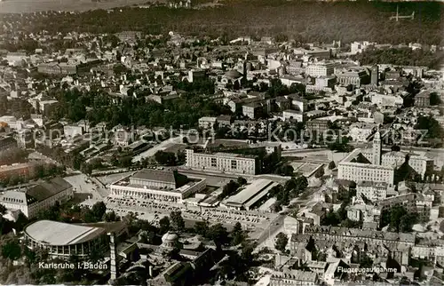 AK / Ansichtskarte  Karlsruhe_Baden Fliegeraufnahme Karlsruhe_Baden