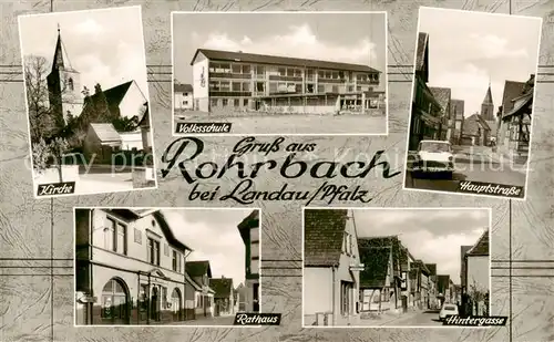 AK / Ansichtskarte  Landau__Pfalz Kirche Volksschule Hauptstrasse Rathaus Hintergasse 