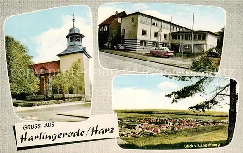 AK / Ansichtskarte  Harlingerode Kirche Gemeindeverwaltung Blick vom Langenberg Harlingerode