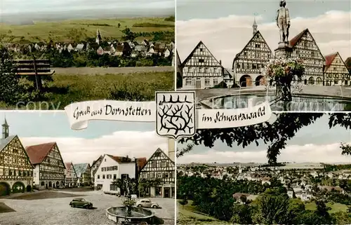 AK / Ansichtskarte  Dornstetten_Wuerttemberg Panorama Marktplatz Brunnen Fachwerkhaeuser Dornstetten_Wuerttemberg