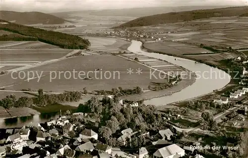 AK / Ansichtskarte  Polle_Oberweser Fliegeraufnahme Polle_Oberweser