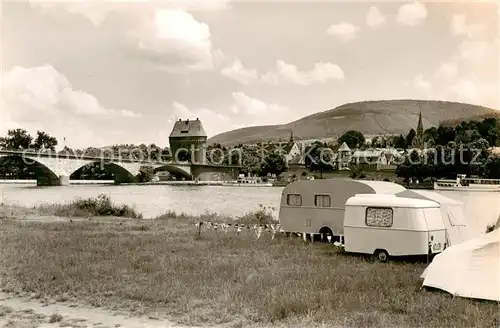 AK / Ansichtskarte  Miltenberg_Main Campingplatz Mainpartie Bruecke Miltenberg Main