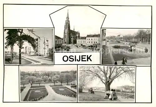 AK / Ansichtskarte 73830398 Osijek_Croatia Teilansichten Kirche Osijek Croatia