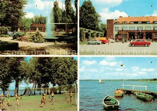 AK / Ansichtskarte  Wandlitzsee_Wandlitz Anlage mit Springbrunnen am Bahnhof Strandbad Am Wandlitzsse 