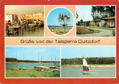 AK / Ansichtskarte 73830437 Quitzdorf_See Talsperre HOG Wacheberg Badestrand Wacheberg Ferienobjekt KIM Segelboothafen Kollm Ost Windsurfing 
