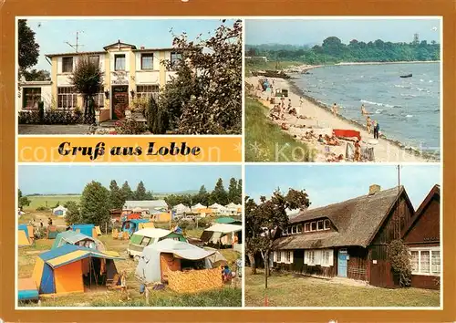 AK / Ansichtskarte  Lobbe_Middelhagen_Ruegen Gasthof Zum Walfisch Strand Campingplatz Rohrdachhaus Lobbe_Middelhagen_Ruegen