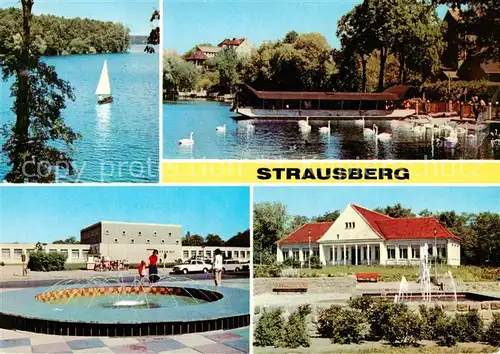 AK / Ansichtskarte  Strausberg_Brandenburg Strauss See Haus der NVA Klub am See Park der Solidaritaet Strausberg Brandenburg