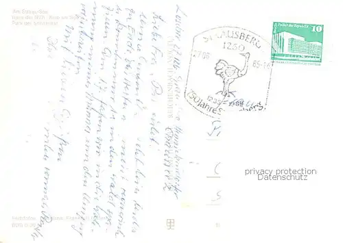 AK / Ansichtskarte  Strausberg_Brandenburg Strauss See Haus der NVA Klub am See Park der Solidaritaet Strausberg Brandenburg