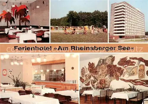 AK / Ansichtskarte 73830446 Rheinsberg Ferienhotel Am Rheinsberger See Bar Strand Aussenansicht Cafe Urlauberrestaurant Rheinsberg