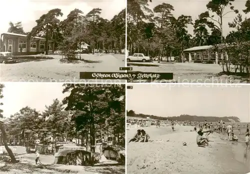 AK / Ansichtskarte 73830449 Goehren__Ostseebad_Ruegen Kaufhalle Gasthaus Zur Duene Strand am Zeltplatz 