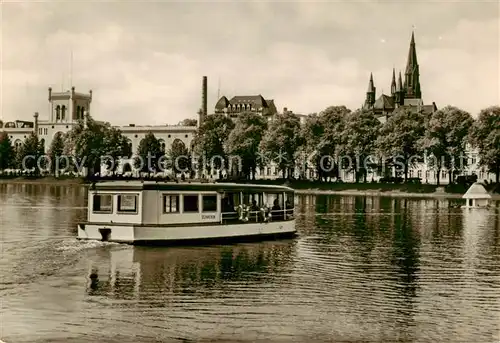 AK / Ansichtskarte 73830452 Schwerin__Mecklenburg Faehre Schwerin auf dem Pfaffenteich 