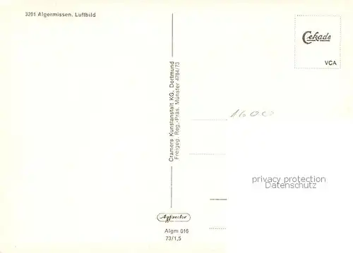 AK / Ansichtskarte  Algermissen Fliegeraufnahme Algermissen