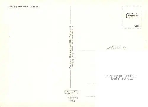 AK / Ansichtskarte 73830495 Algermissen Fliegeraufnahme Algermissen