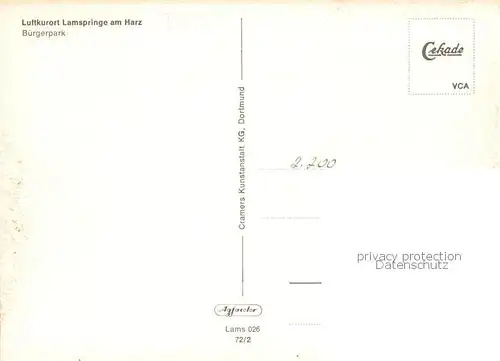 AK / Ansichtskarte  Lamspringe Buergerpark Lamspringe