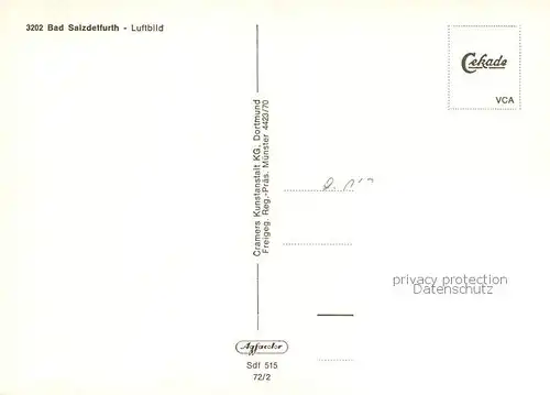 AK / Ansichtskarte  Bad_Salzdetfurth Fliegeraufnahme Bad_Salzdetfurth