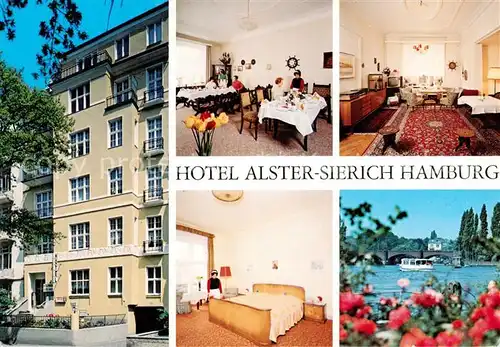 AK / Ansichtskarte  Hamburg Hotel Alster Sierich Gastraeume Zimmer Fahrgastschiff Hamburg