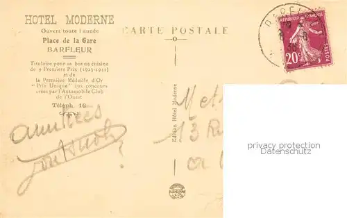 AK / Ansichtskarte Barfleur_50_Manche Hotel Moderne 