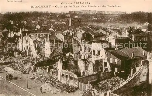 AK / Ansichtskarte Baccarat_54 Coin de la Rue des Ponts et du Brechon apres le bombardement 