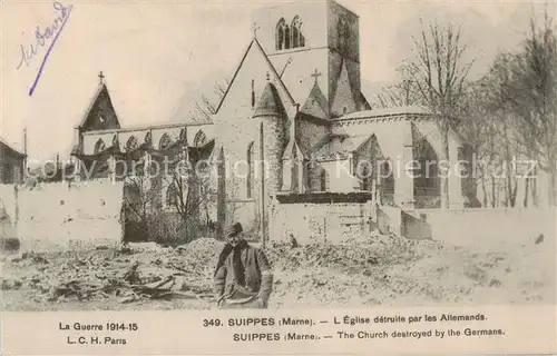 AK / Ansichtskarte Suippes_51_Marne Eglise detruite par les Allemands 