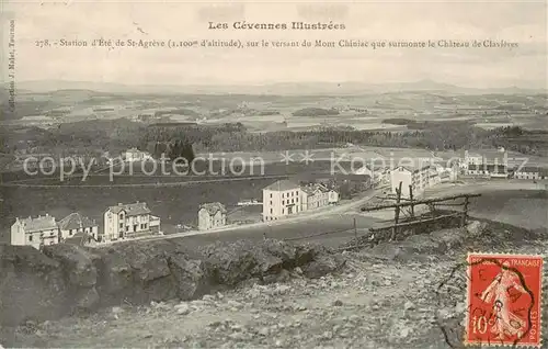 AK / Ansichtskarte St Agreve_07_Ardeche Station dEte sur le versant du Mont Chiniac que surmonte le Chateau de Clavieres 