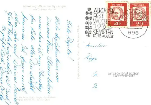 AK / Ansichtskarte Mittelberg_Oy Fliegeraufnahme mit Gruenten Mittelberg Oy