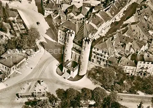 AK / Ansichtskarte Basel_BS Fliegeraufnahme mit Spalentor Basel_BS