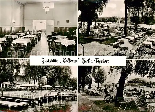 AK / Ansichtskarte Tegelort_Berlin Gaststaette Bellevue Gastraum Freiterrassen 