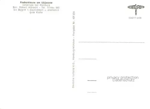 AK / Ansichtskarte Luetjensee Fischerklause am Luetjensee Fliegeraufnahme Luetjensee