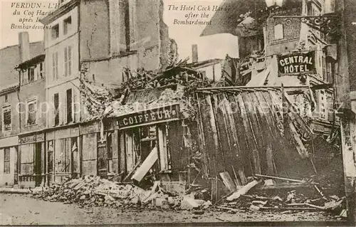 AK / Ansichtskarte  Verdun__55_Meuse Hotel du Coq Hardi apres le Bombardement 