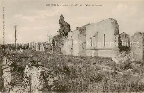 AK / Ansichtskarte  Verdun__55_Meuse bombarde Charny Eglise et Ruines 