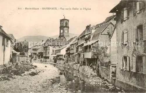 AK / Ansichtskarte  Massevaux_Alsace_Elsass Vue sur la Doller et l'Eglise Massevaux_Alsace_Elsass
