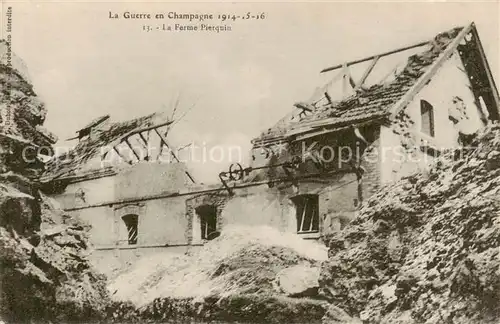 AK / Ansichtskarte  Pierquin_Nancy_54_Meurthe-et-Moselle La Ferme Pierquin detruit 1914-16 