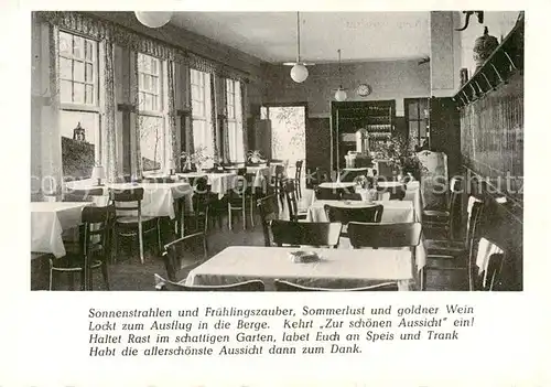 AK / Ansichtskarte  Hausberge_Porta_Westfalica Restaurant Zur schoenen Aussicht Gaststube 