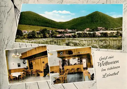 AK / Ansichtskarte  Wettensen Panorama Gasthaus Unter den sieben Bergen Gaststube Theke Wettensen