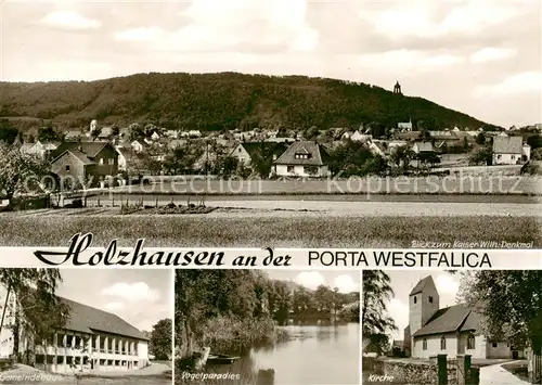 AK / Ansichtskarte  Holzhausen_Porta_Westfalica Panorama Gemeindehaus Vogelparadies Kirche Holzhausen_Porta