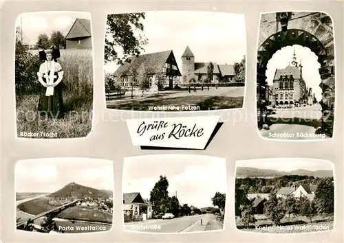 AK / Ansichtskarte  Roecke Roecker Tracht Wehrkirche Pelzen Schlosstor Bueckeburg Porta Westfalica Dorfstrasse Kneipp Hotel Waldfrieden Roecke