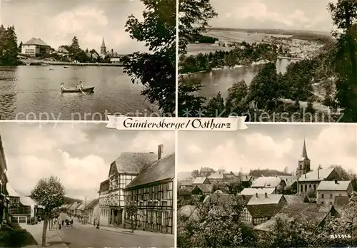 AK / Ansichtskarte  Guentersberge Gondelteich Panorama Strasenpartie Kirche Guentersberge