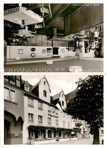 AK / Ansichtskarte  Boppard_Rhein Hotel Jaegerhaus Gast und Billardzimmer Rheinblick aus dem Fenster Ihres Zimmers Boppard Rhein