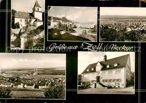 AK / Ansichtskarte  Zell_Neckar Kirche Panorama Rathaus Zell Neckar