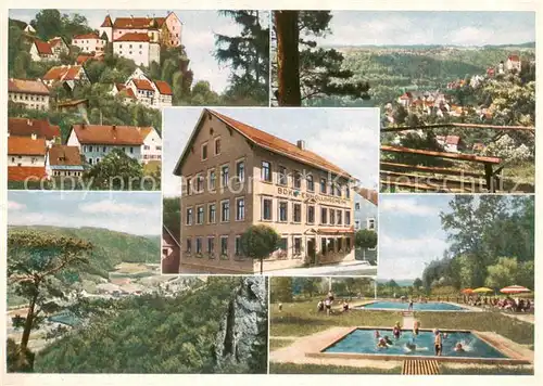 AK / Ansichtskarte  Egloffstein Erholungsheim Egloffstein Panorama Schwimmbad Egloffstein